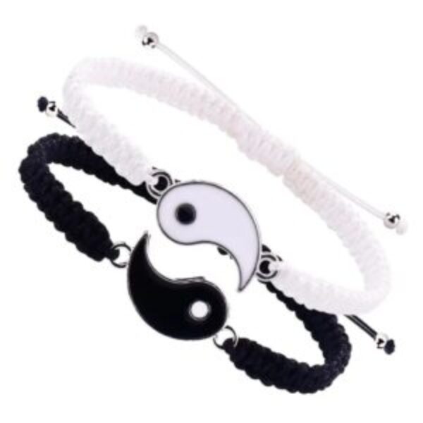 2pcs Adjustable Yin Yang Friendship Bracelets